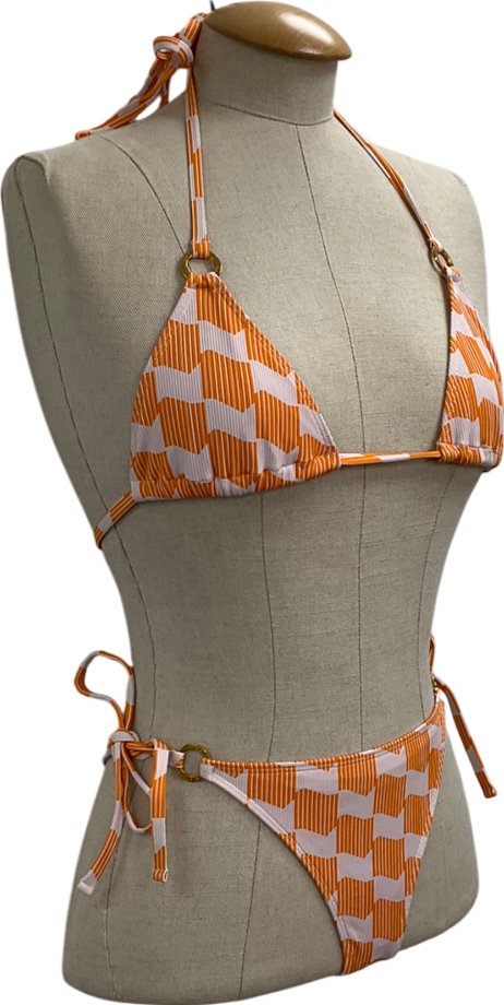 Swim Society Orange Triangle Bikini UK 6
