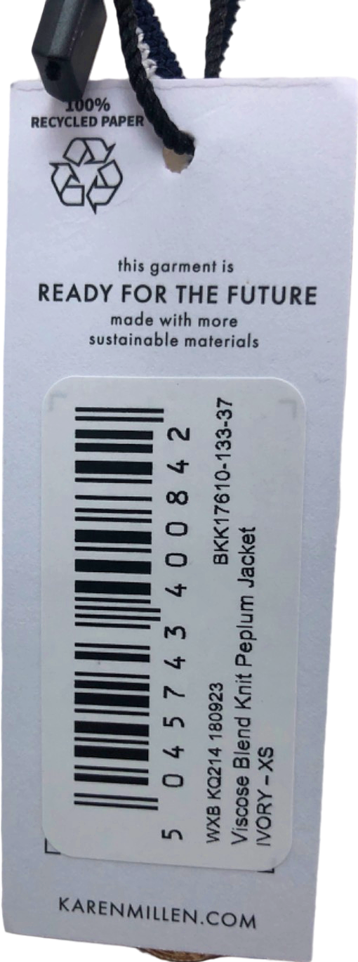 Karen Millen Ivory Knit Peplum Jacket XS