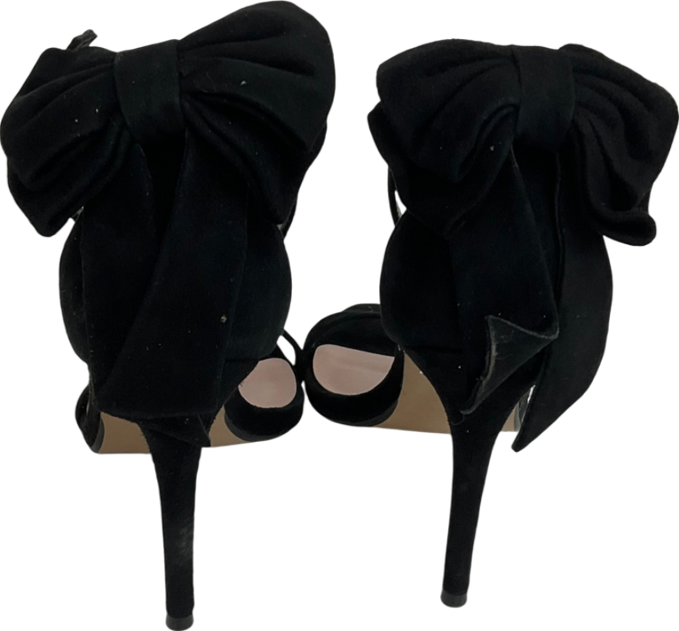 Next Black Tabitha Simmons Lauren Leather Bow Back Sandals UK 4 EU 37 👠