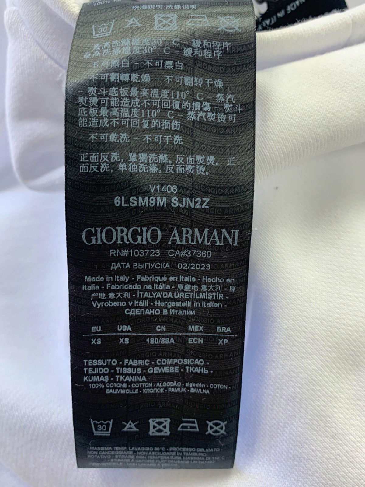 Giorgio Armani White Tennis Classic Sweatshirt UK XS