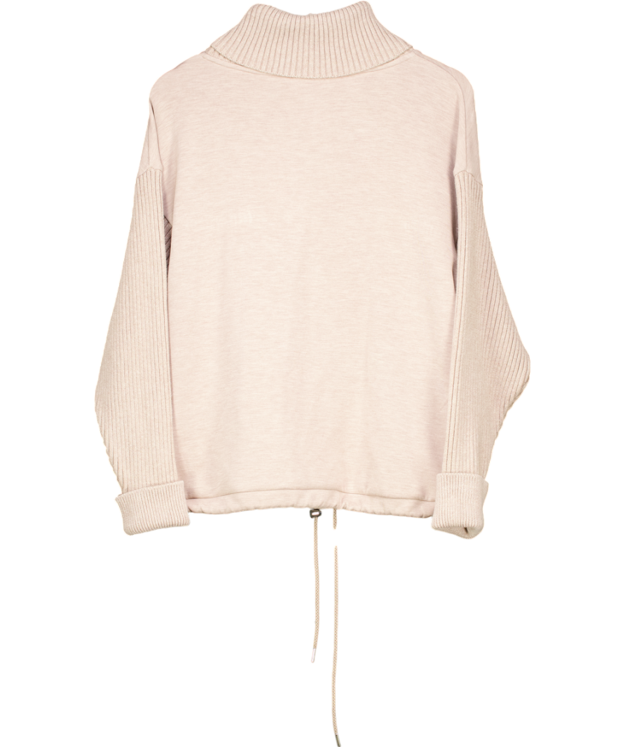 Varley Beige Doublesoft Hannah Cowl Neck Sweat UK M