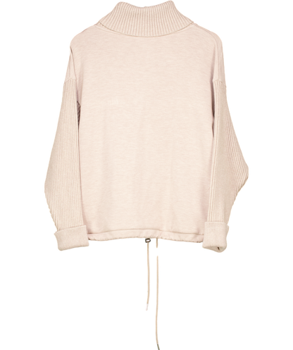 Varley Beige Doublesoft Hannah Cowl Neck Sweat UK M