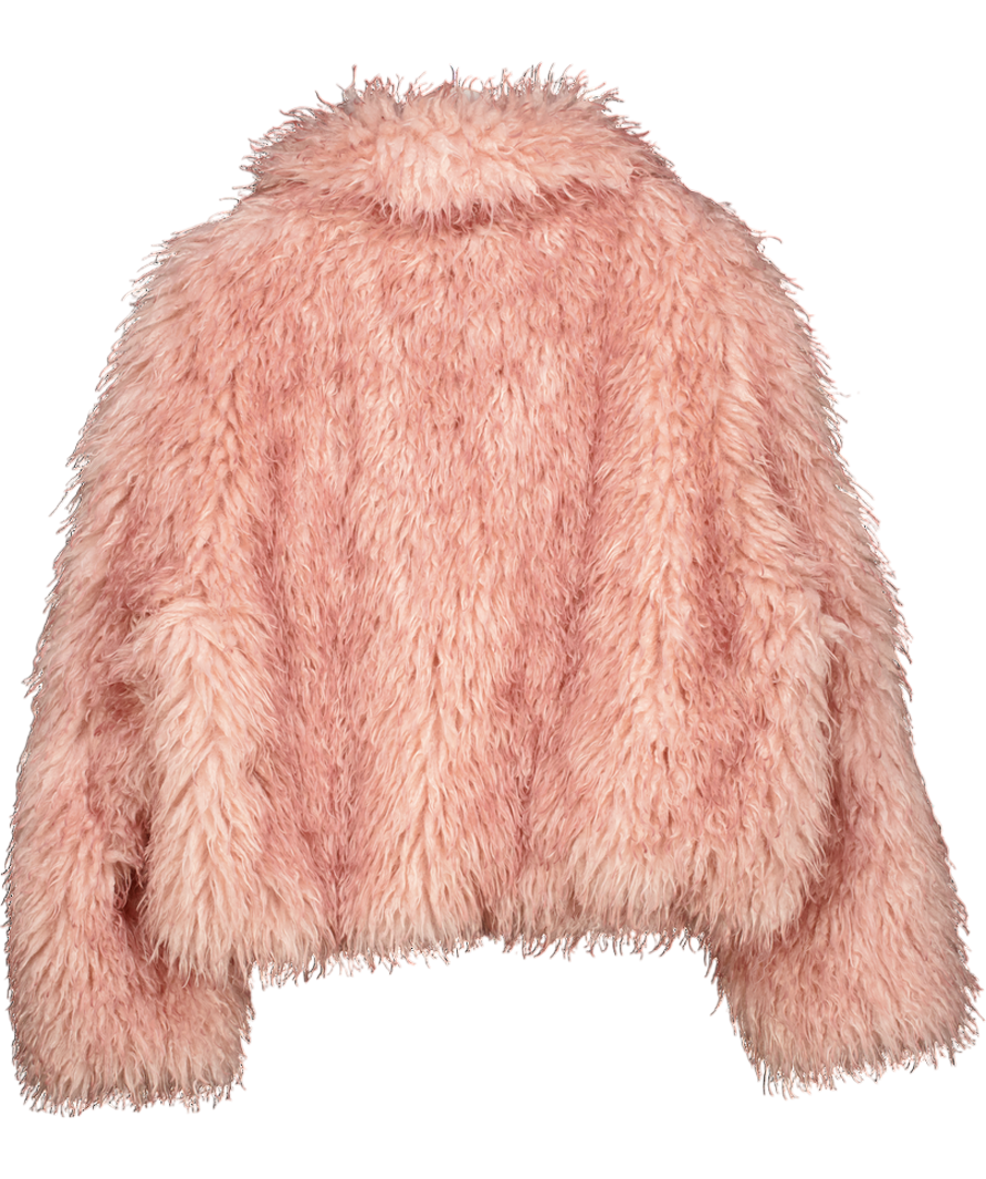 boohoo Pink Plus Shaggy Faux Fur Coat UK 16
