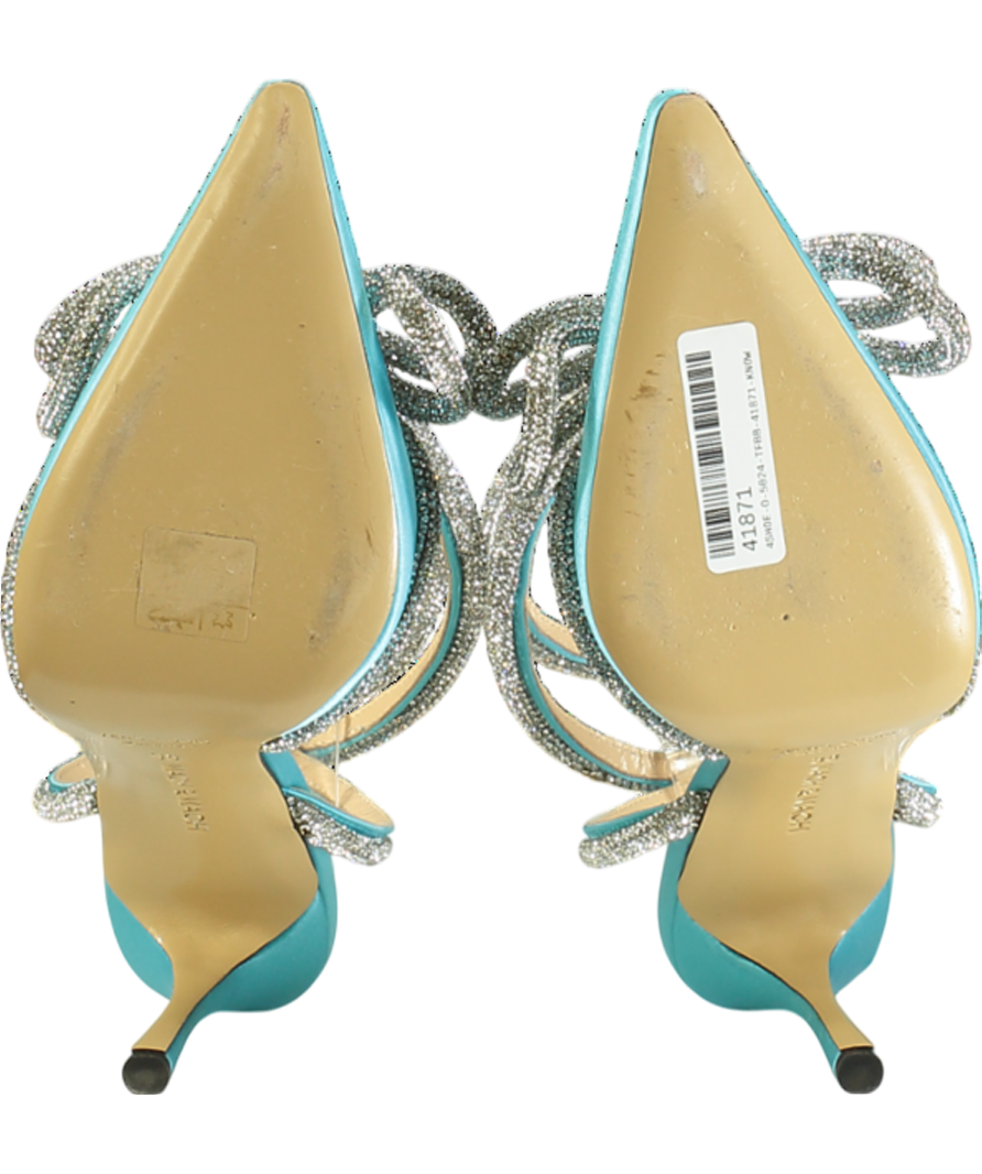 Mach & Mach Blue Crystal-embellished Low-heel Pumps UK 5 EU 38 👠