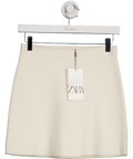 ZARA Ivory White Knit Mini Skirt UK S