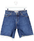 Topshop Mid Blue Denim High Waisted Shorts UK 8