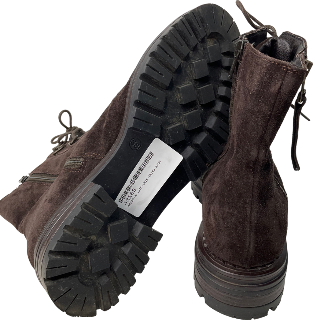 Dune Brown Pandore - Chunky Lace Up Boots UK 5 EU 38 👠