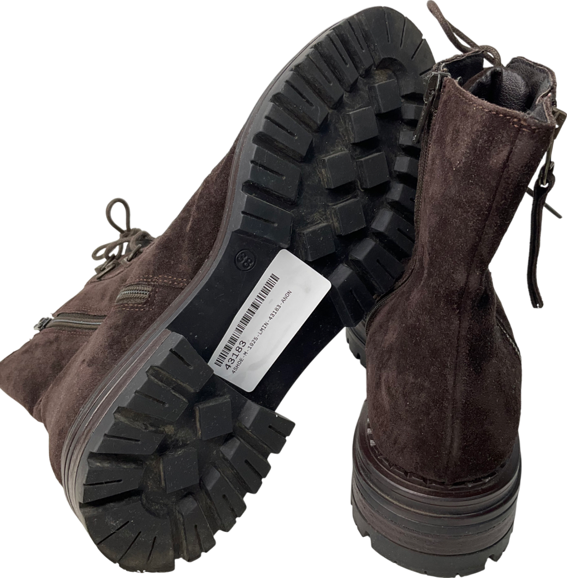 Dune Brown Pandore - Chunky Lace Up Boots UK 5 EU 38 👠