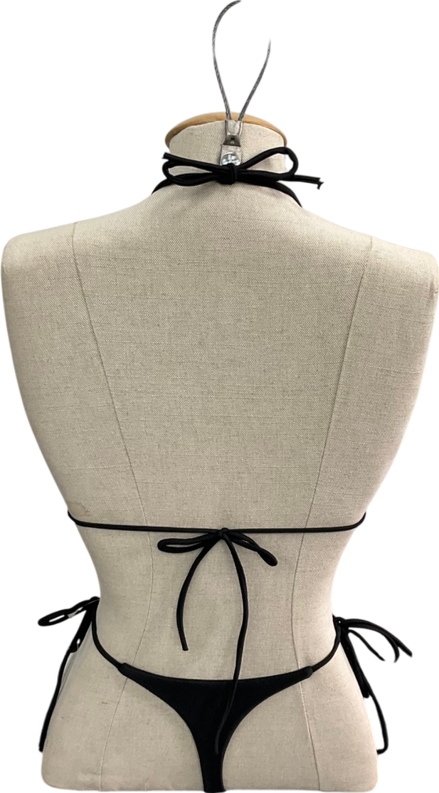 wolfe bay Black Thong Bottom Bikini UK M