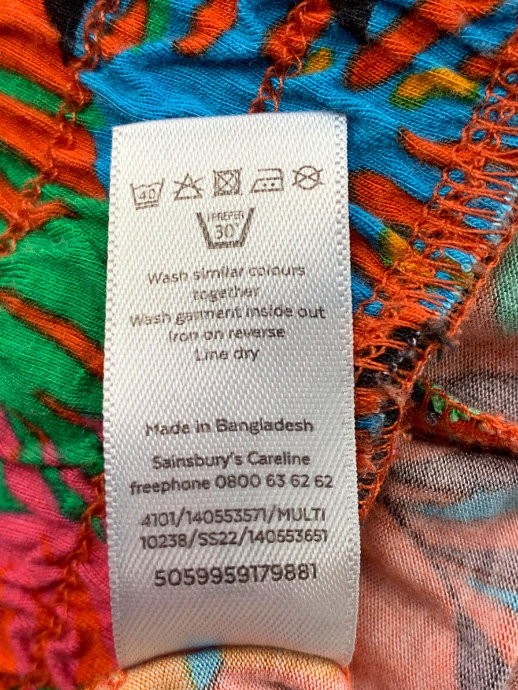 Tu Multi-Colour Tropical Print Elasticated Waist Shorts UK 22