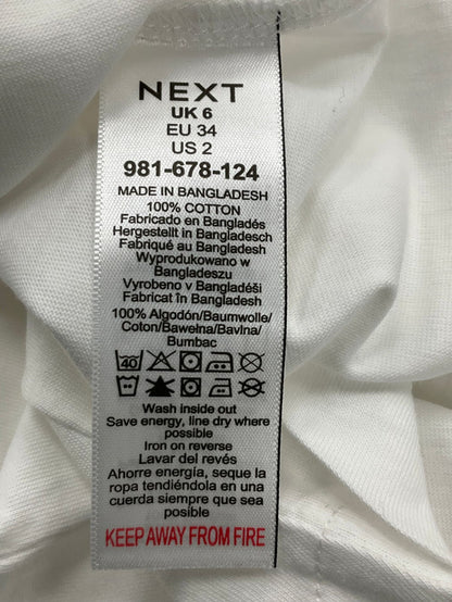 Next White Essentials Wide Neck Tee UK 6