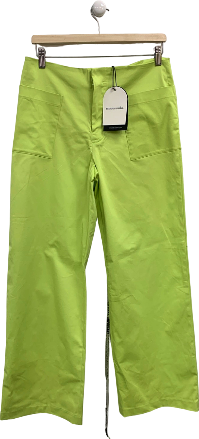 Mistress Rocks Lime Leaf Relaxed Fit Trousers UK M