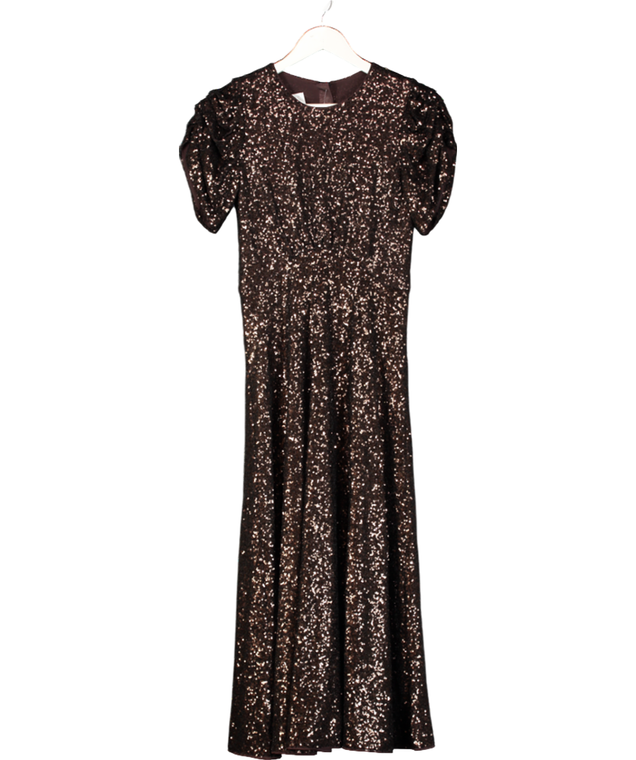 Hobbs Brown Eltham Sequin Dress UK 6