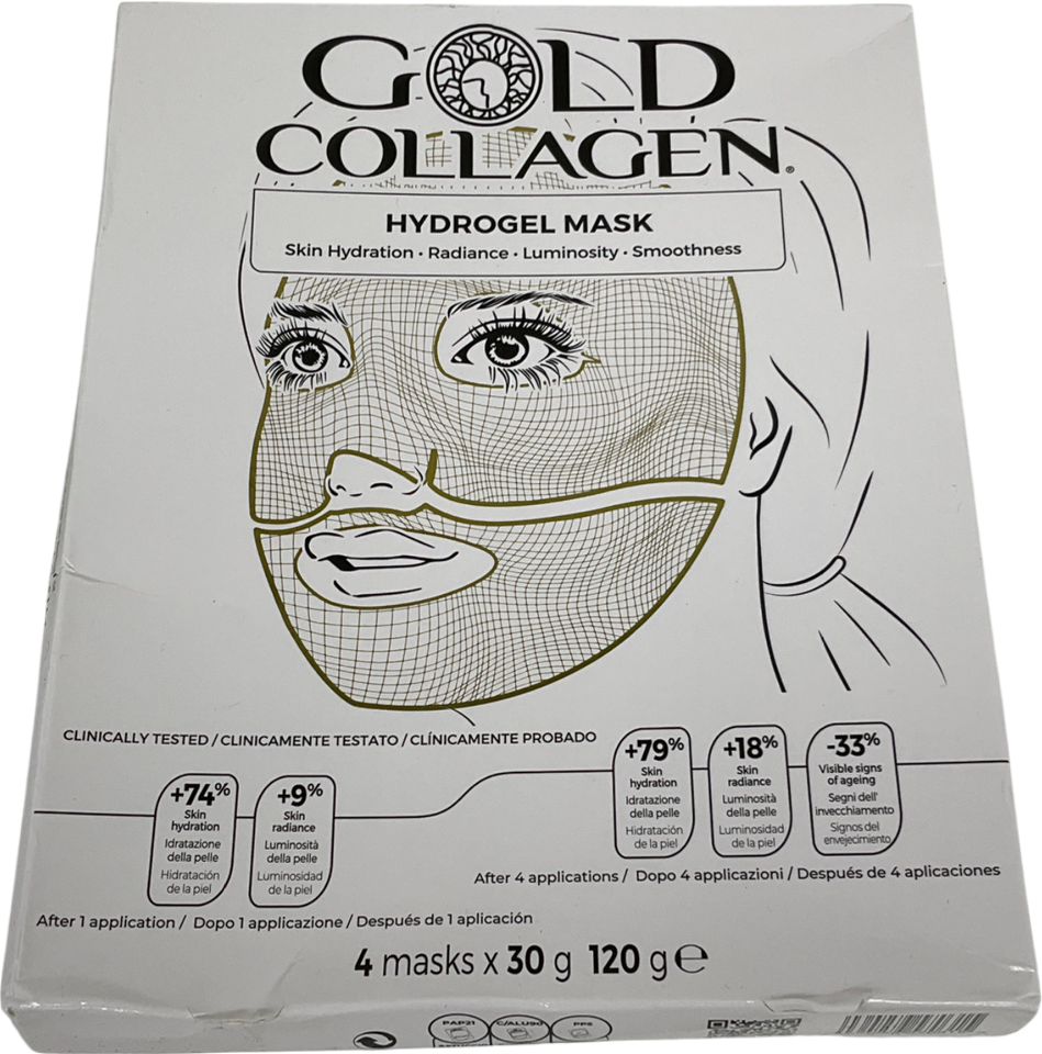 Gold Collagen Hydrogel Mask Set X4 120g