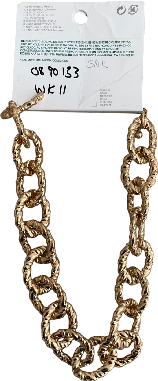 H&M Metallic Wide Chain Necklace One Size
