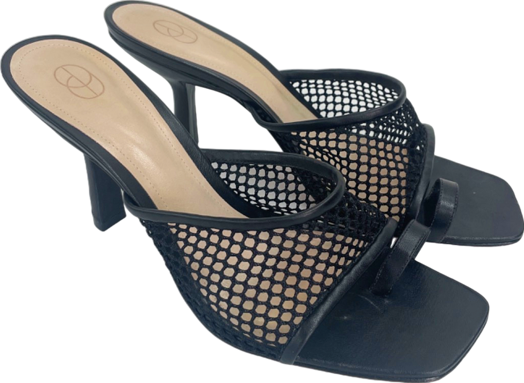 Porte & Paire Black Mesh High Heel Sandals EU 41 UK 8