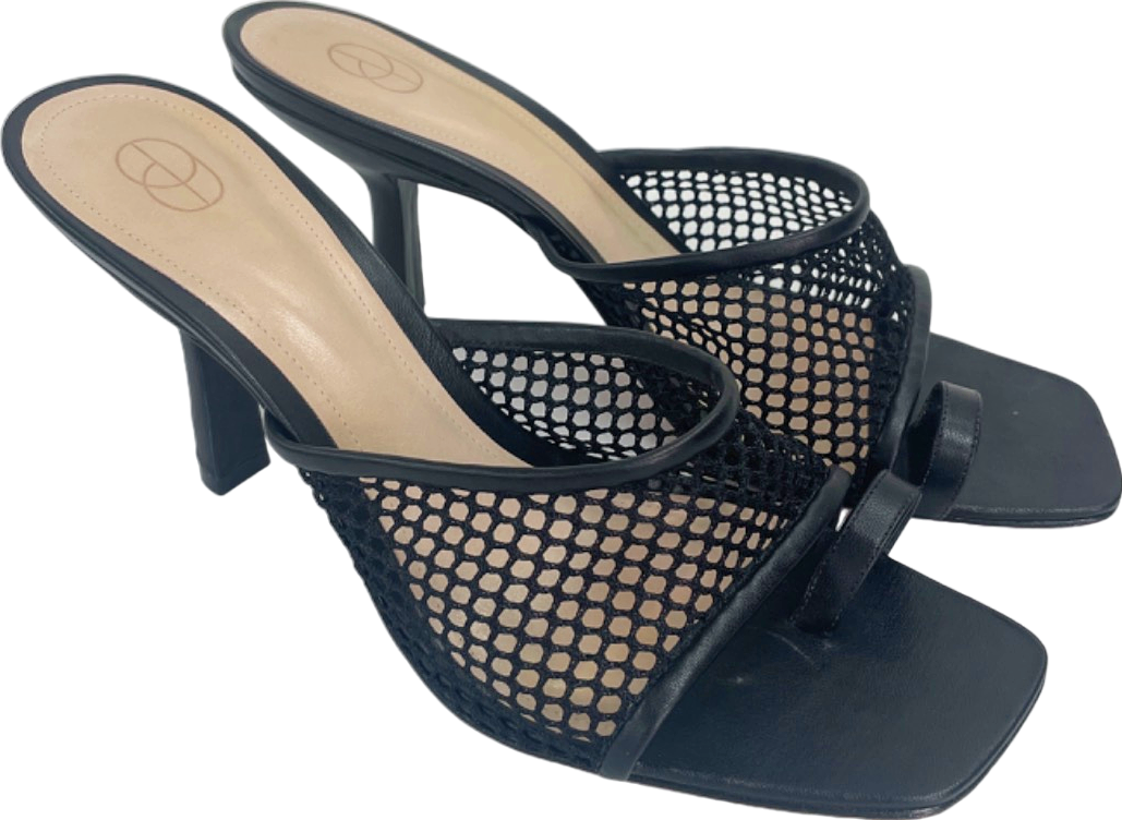 Porte & Paire Black Mesh High Heel Sandals EU 41 UK 8