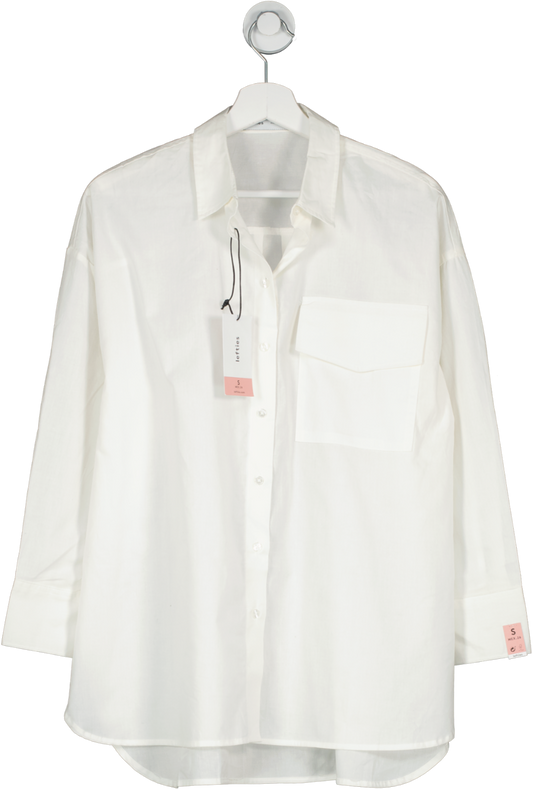 lefties White Oversized Long Sleeve Shirt UK S