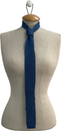 Burberry Blue Knitted Silk Tie One Size
