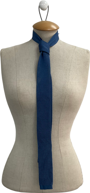Burberry Blue Knitted Silk Tie One Size