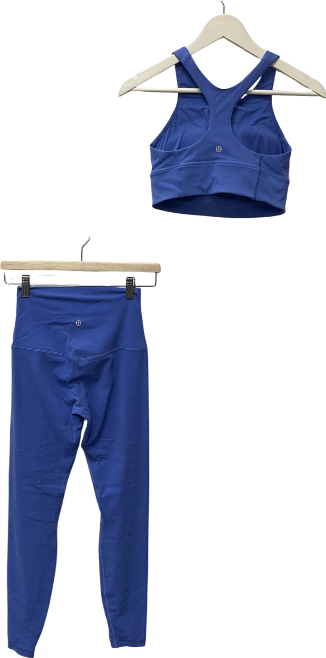 Lululemon Blue Super-high-rise Pant UK 10 & High Neck Training Bra UK 12