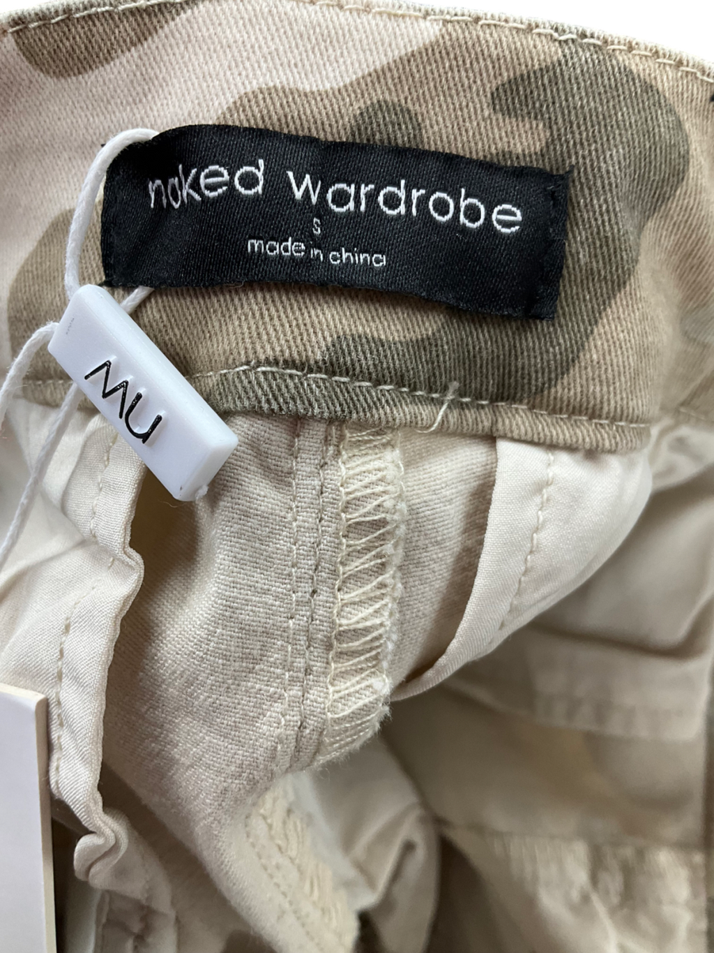 Naked Wardrobe Green Twill Cargo Trousers UK S
