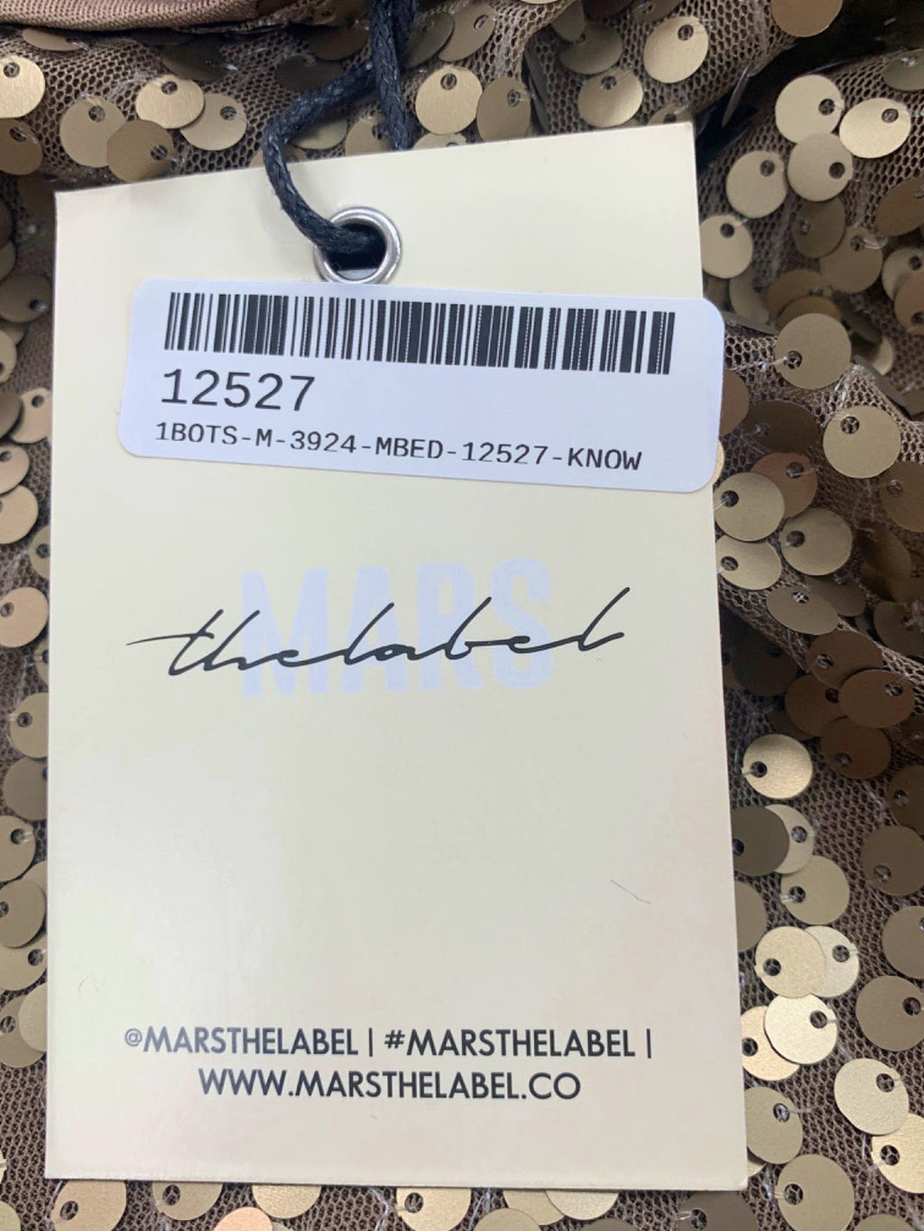 Mars The Label Brown Keyhole Sequin Set Skirt UK 8