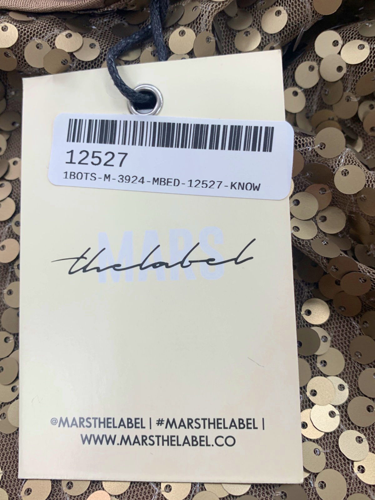 Mars The Label Brown Keyhole Sequin Set Skirt UK 8