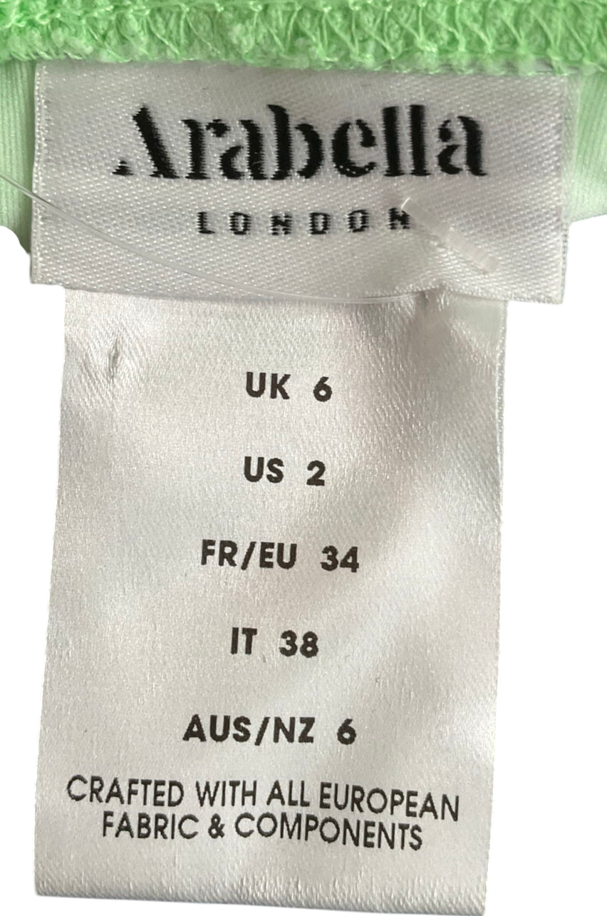 arabella london Green Ruched Mini Skirt UK 6