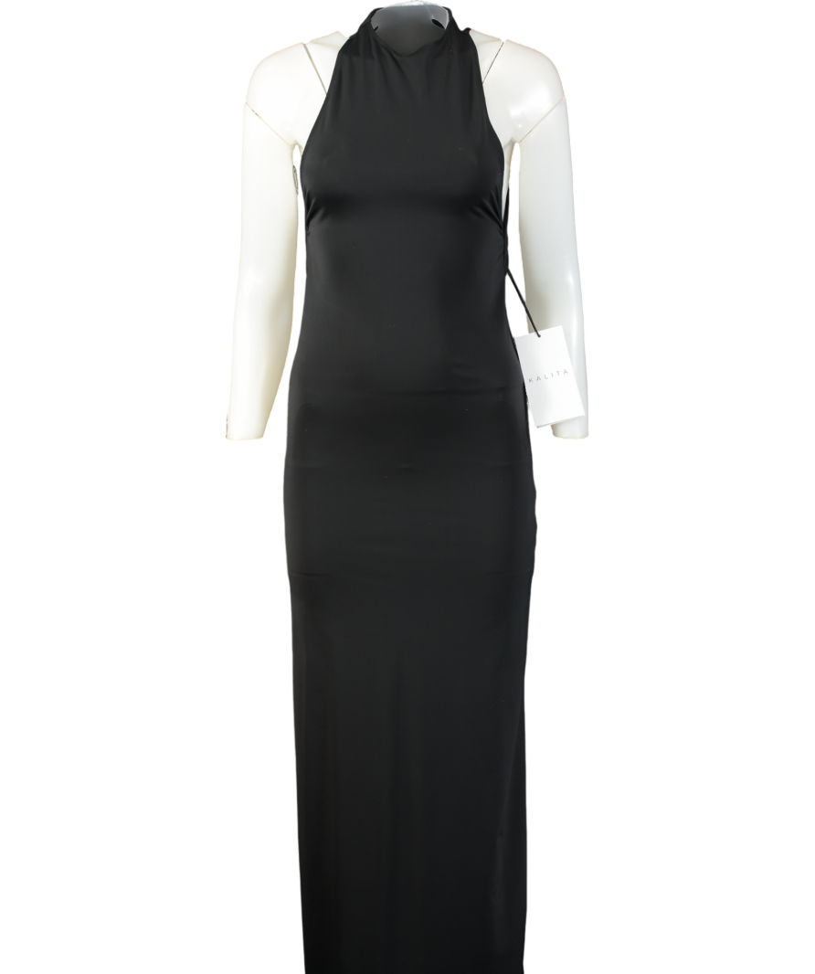 KALITA Hemera Black High Neck Backless Gown UK XS/S