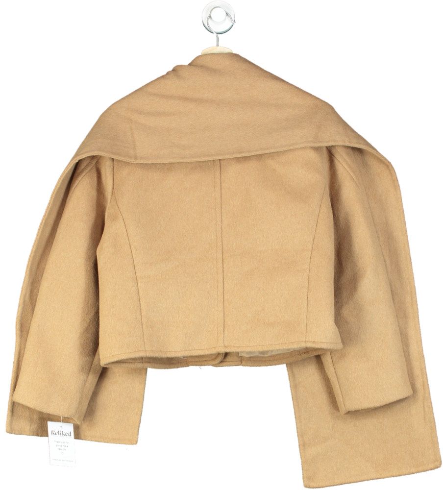Abercrombie & Fitch Camel Wool Blend Cropped Coat UK S