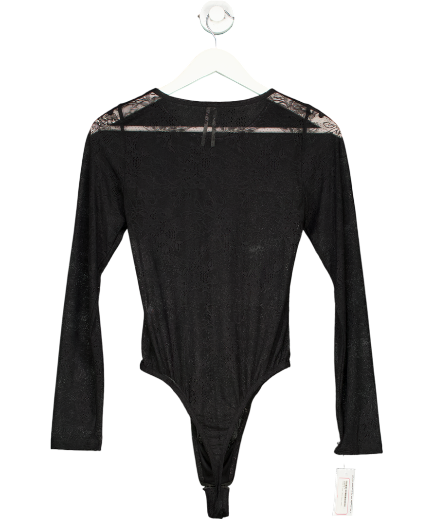 Anthropologie Black Harlowe Lace Bodysuit UK M