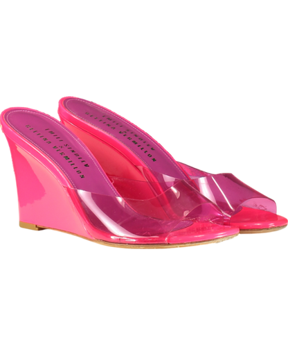 Emili Sindlev X Bettina Vermillon Pink Britney Pvc-patent Leather Wedge Mules UK 5 EU 38 👠