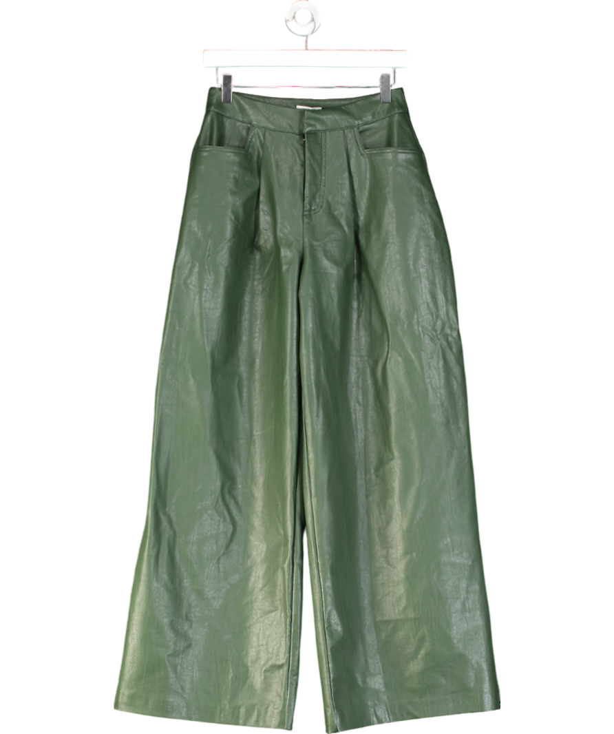 Mistress Rocks Green Straight-leg High-rise Faux-leather Trousers UK S