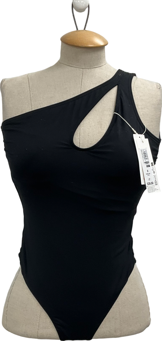 M&S Black Off The Shoulder One Piece Swimming Costume UK 8