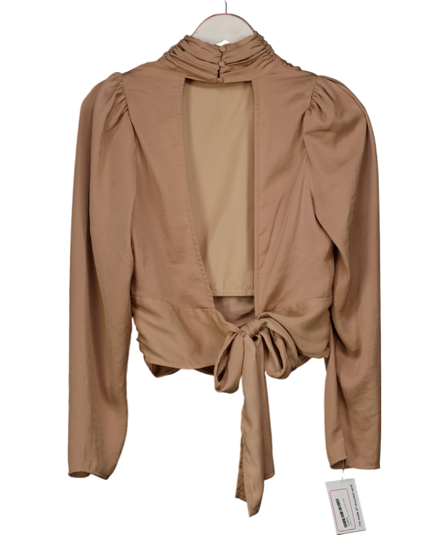 ginatricot Nude Lara Open Back Blouse Fr36 UK 8