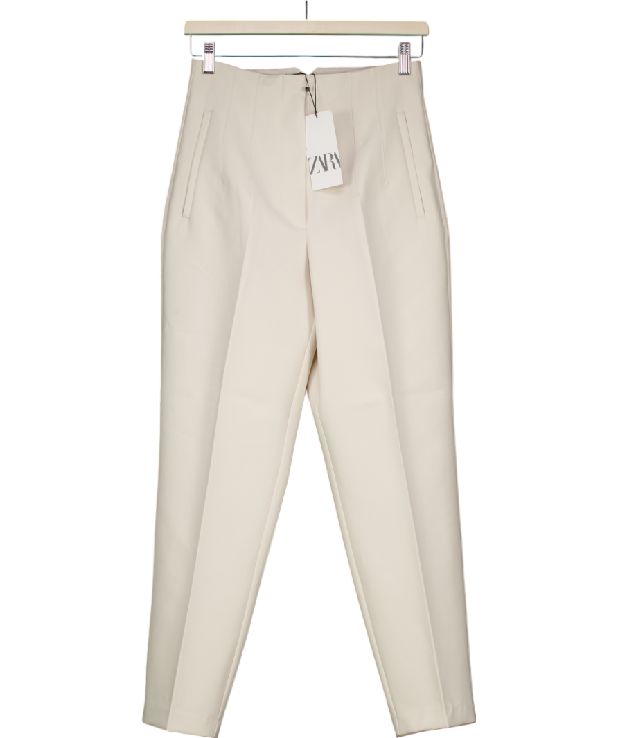ZARA Beige Zara Tapered Trousers UK M