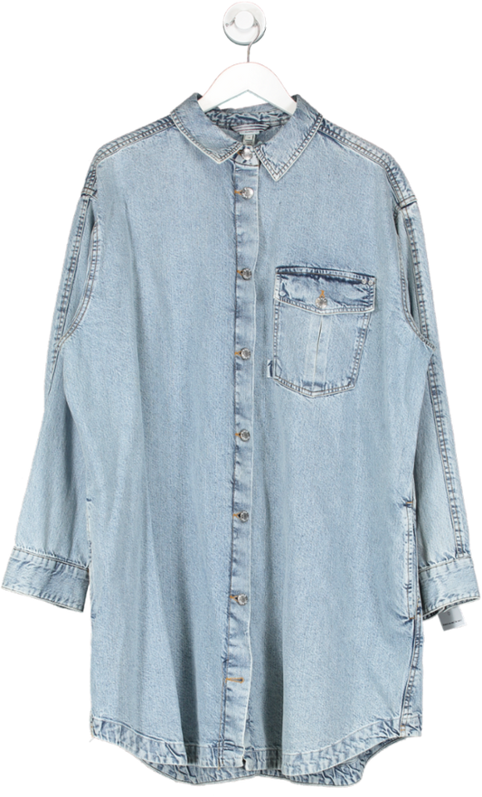 River Island Blue Oversized Denim Shirt Dress UK 18