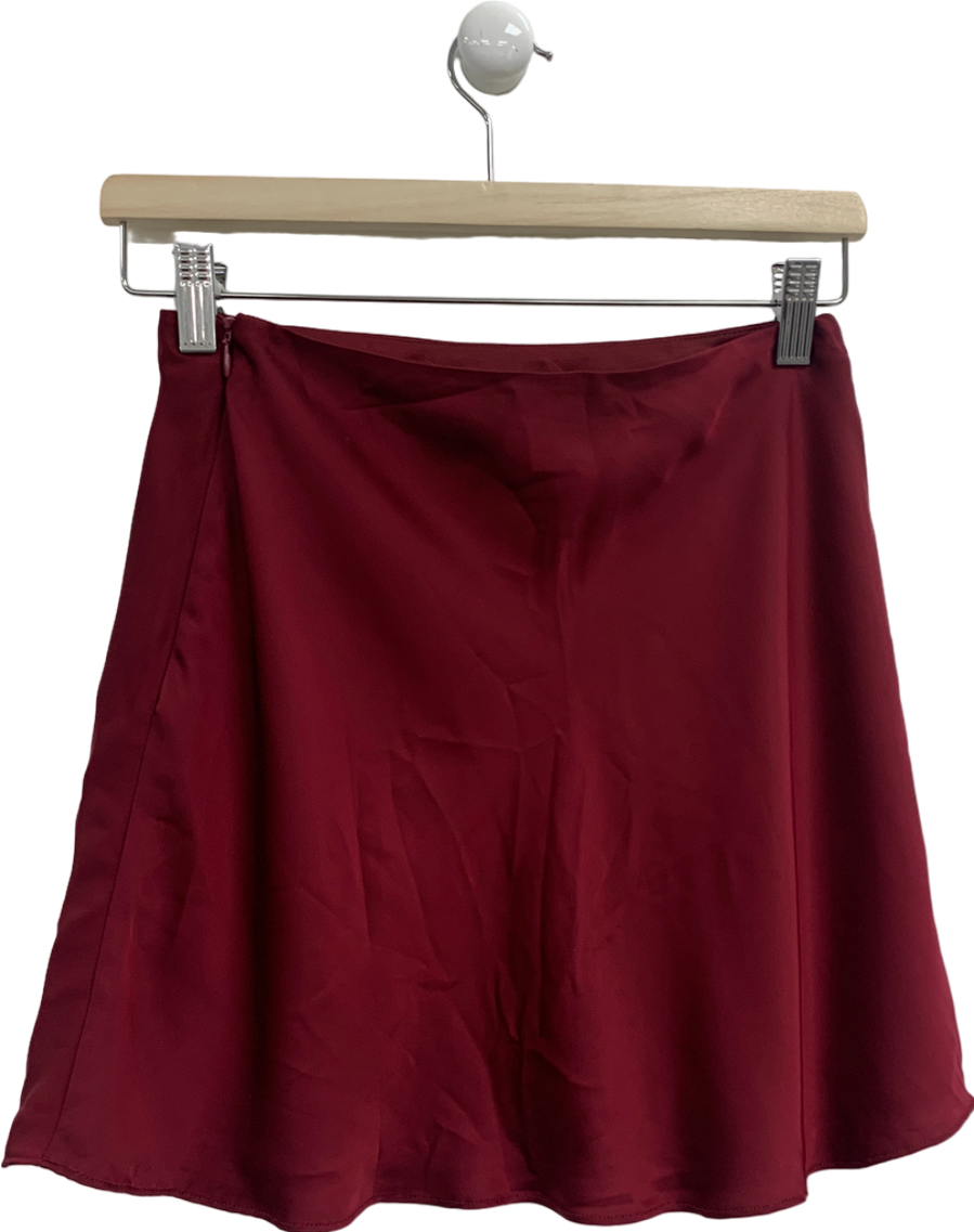 Meshki Red Satin Mini Skirt UK S