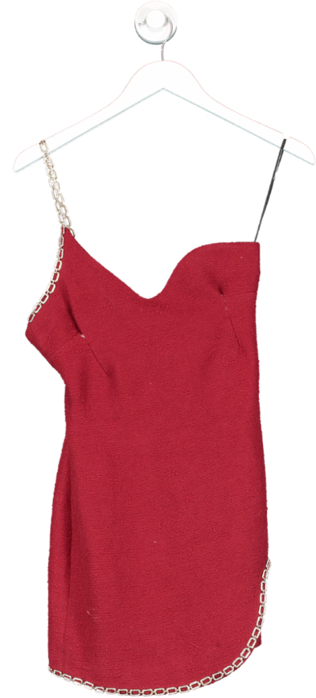 ZARA Red Chain Embellished Mini Dress UK XS