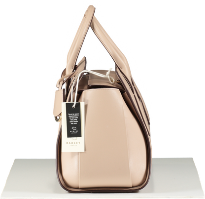 Radley London Nude Leather Woven Medium Flapover Top Handle Bag With Shoulder Strap