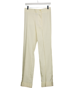 JACQUEMUS Cream Le Trousersalon Croisiére Cotton Trousers UK 6