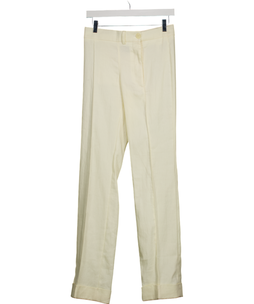 JACQUEMUS Cream Le Pantalon Croisiére Cotton Trousers UK 6