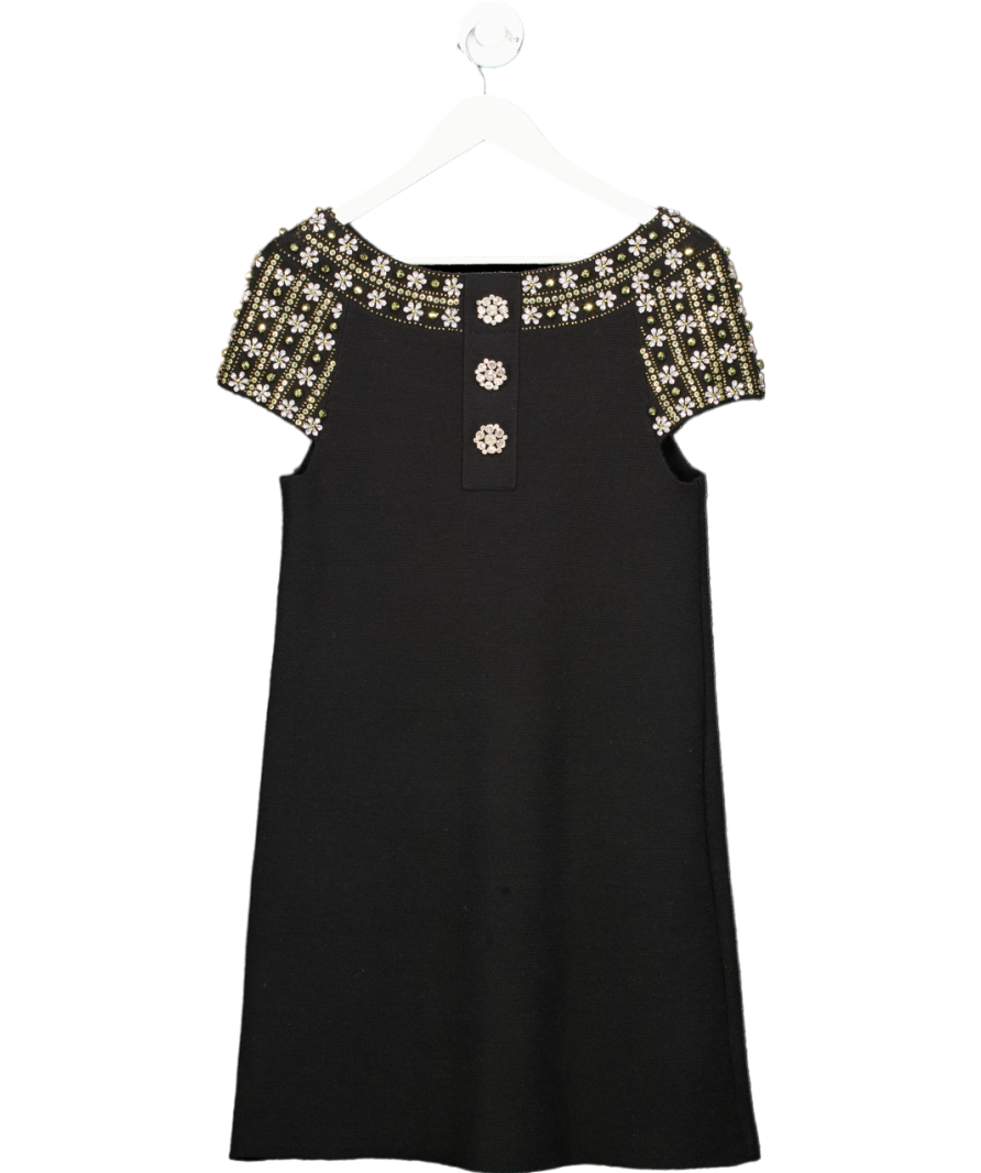 Tracy Reese Black Dress With Sequin Neck UK S