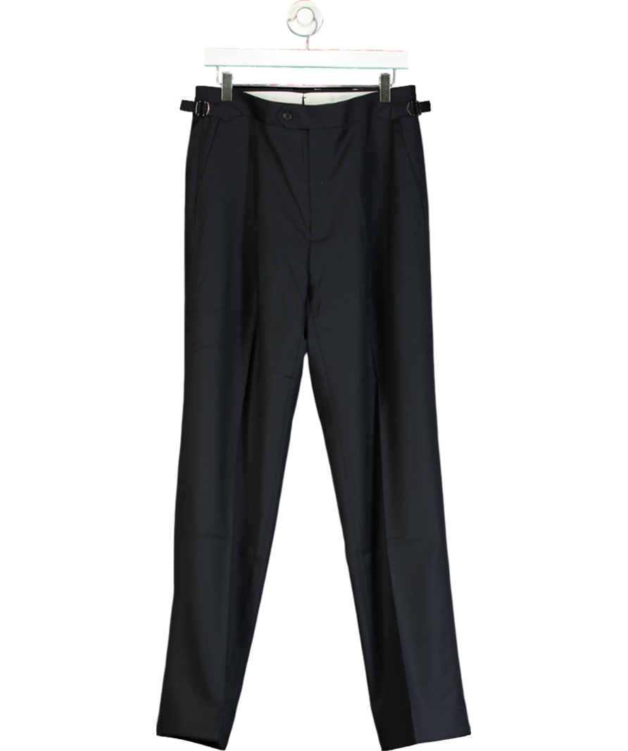 SuitSupply Blue Navy Pure Wool Pleated Duca Trousers W30 Regular