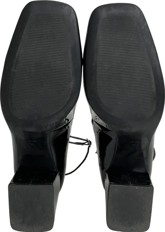 MANGO Black Patent Leather-effect Shoes With Buckle UK 6 EU 39 👠