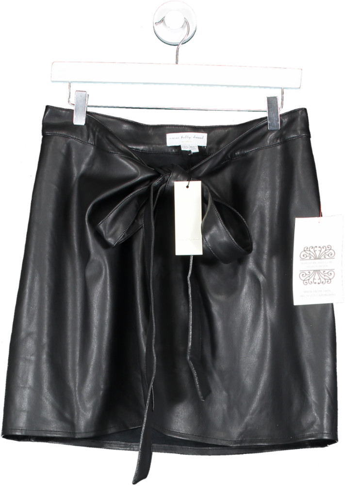 Never Fully Dressed Black Vegan Leather Mini Jaspre Skirt BNWT UK 6