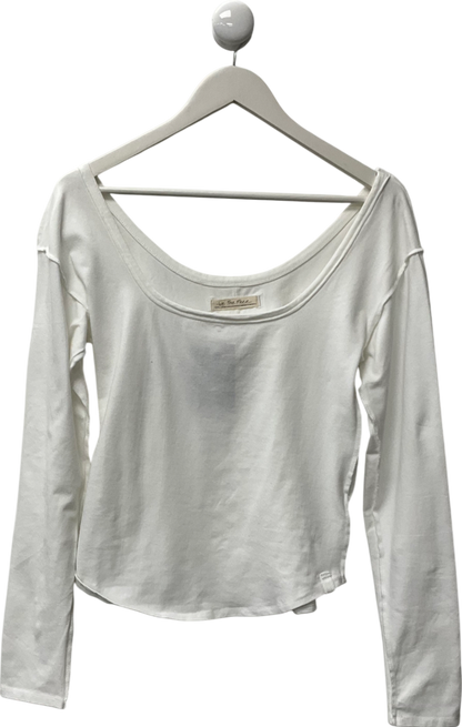 Free People We The Free White Cotton Casual Top UK XL