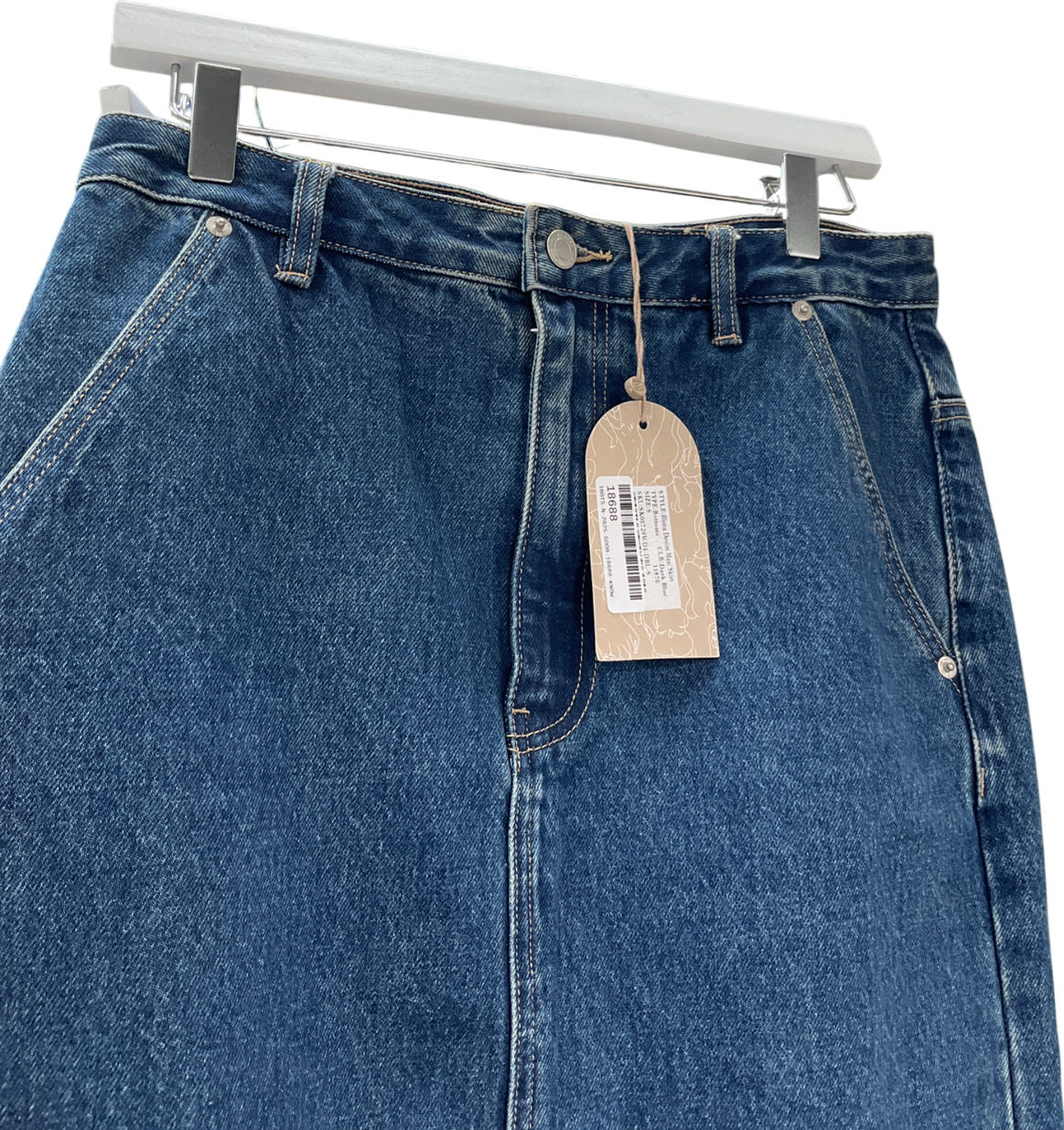 Meshki Blue Illona Denim Maxi Skirt UK S