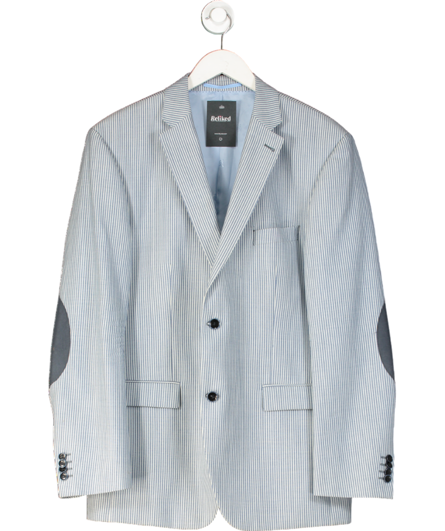 Roy Robson Blue Virgin Wool Stripe Blazer UK 44" CHEST